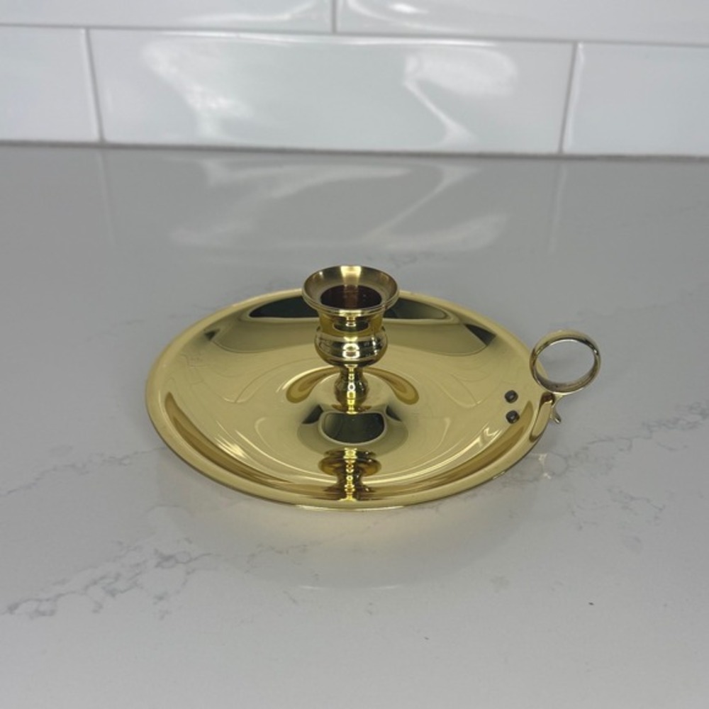 Baldwin & Smithsonian Institute Brass Chamberstick Candle Holder‎ 6 Inch EUC